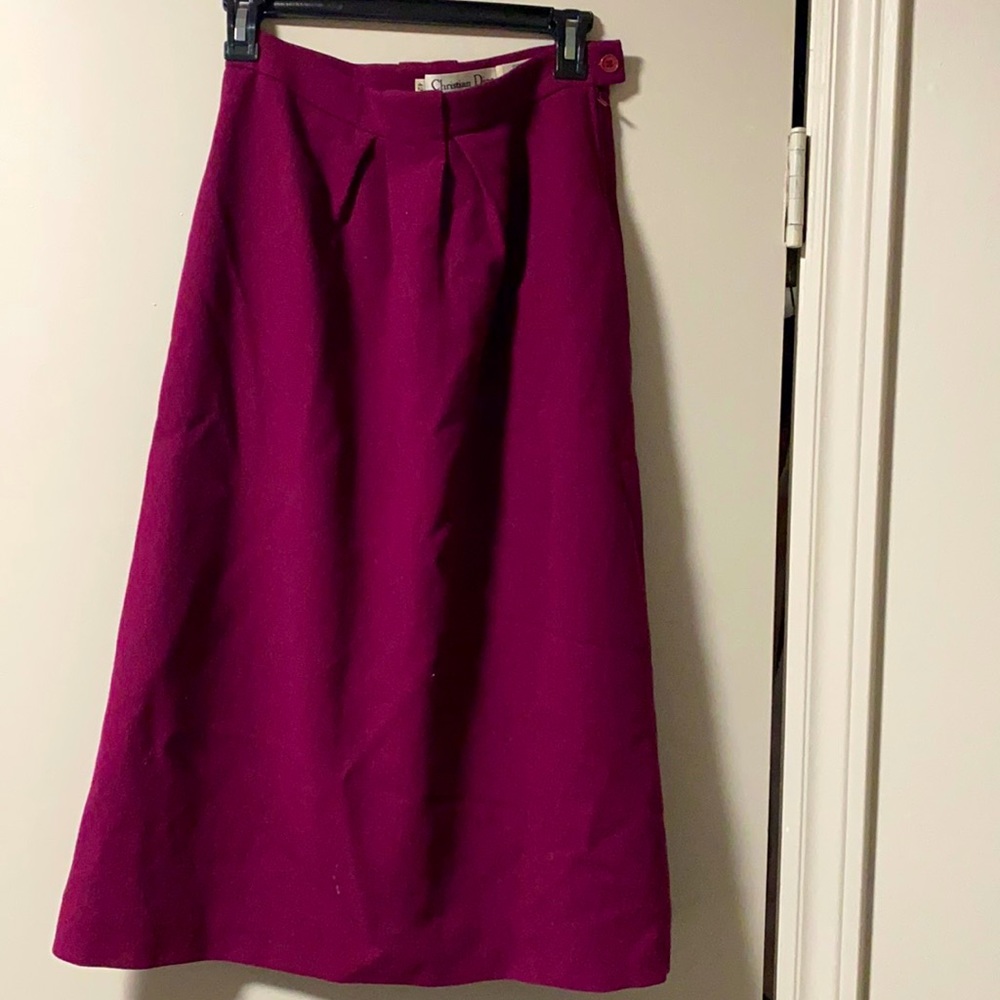 Vintage Christian Dior Maroon Skirt Size 42